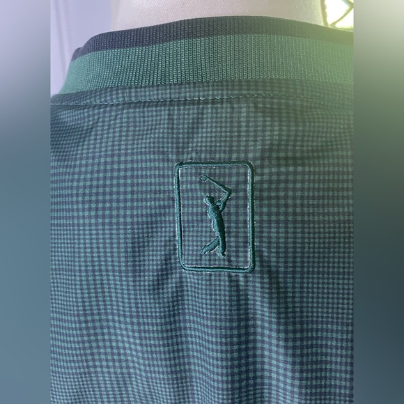 PGA Tour Men’s Hunter Green Plaid Pullover Windbreaker SKU1065 - Picture 4 of 6